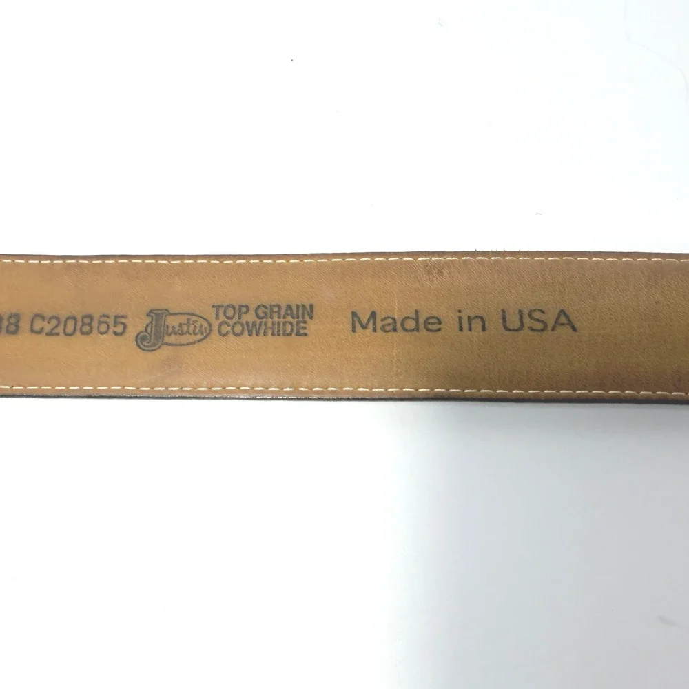 Justin Mens Brown Floral Tooled Top Grain Cowhide Leather Western Belt Blank 38